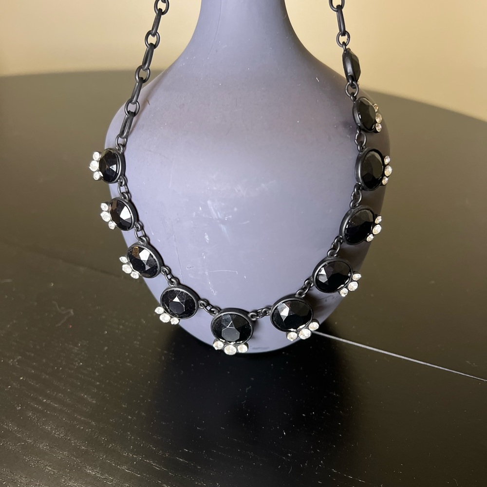 Black Gem Statement Necklace